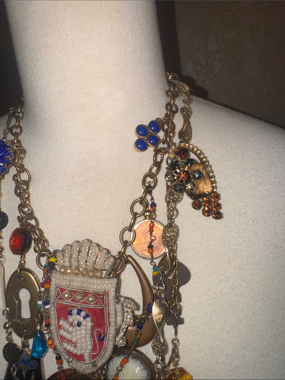 VINTAGE RARE MADAME FORTUNA MULTI STRAND CHARM NECKLACE - Picture 8 of 12